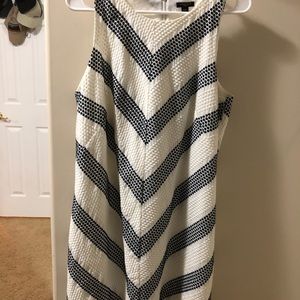 Navy & White Ann Taylor sleeveless Dress